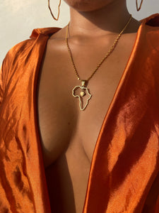 African Heart Necklace Gold