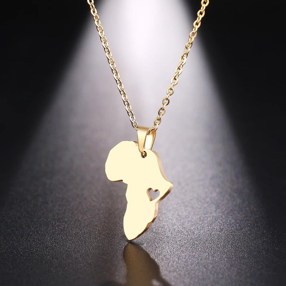 Africa Love Necklace Gold