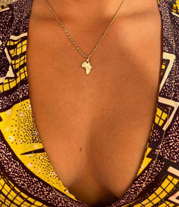 Africa Pendant Gold X Small + Extra Necklace